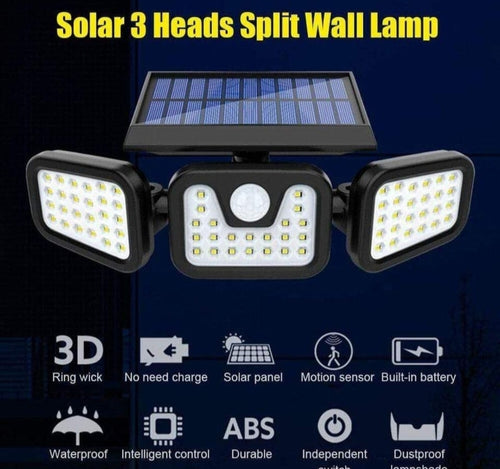 74-LED Solar 3 Head Wall Lamp 🔥Launch Special!!🔥