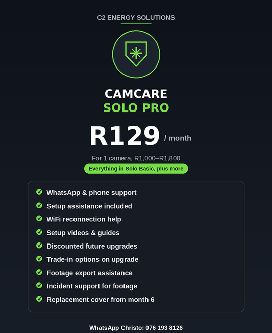 CamCare Solo PRO - Protect Multiple Cameras ranging from R499 - R999